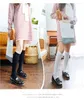 Vrouwen sokken knie lengte kousen dunne zijde zwart en wit jk fluwelen middelste buis student kalf dameshelft