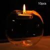 Держатели свечей 10 штук прозрачный стеклянный чай для рождественского стола аксессуар