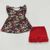 Set di abbigliamento all'ingrosso bambino a maniche corte camicia da sonno abbronzatura corpulla rossa pantaloncini per bambini estate bambini pigiami pigiami