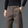 Pantalon masculin Fashion Korean 2023 Nouvel automne classique collants masculin coton élastique Business slim fit pantalon épais Q240429