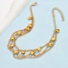 Fußkettchen böhmische Mode minimalistische kleine Bellwelle Multi -Layered Feet Kette Gold Silber für Frauen Sommer Beach Urlaub Schmuck Schmuck