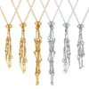 Anhänger Halsketten Halskette Mode DIY Handgefertigte Schmuck Edelstahl Hochwertig 18K Gold Vakuum Elektropliertes Muster gewebter Mesh Bag Accessoires