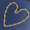 Colares pendentes Jóias de jóias de ouro de cobre Metal brilhante Metal X-Character Incrrada de diamante Colar de luxo de luxo Design de estilo de casal e corrente de pescoço 958D