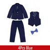 Kleidungssets Lolanat Kleinkind Kids Boy Anzug Hochzeitsfeier formelle Trage Langarm Tuxedo Outfits Kinderhemd Hemd Weste Jacke Hosen Geburtstag