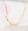 Yunli Real 18K Gold Jewelry Colares Design de cadeia de ladrilhos simples pingente AU750 para mulheres Fine Gift 2207222027909