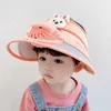 Caps chapeaux créatifs ventilateur usb chapeau chatte enfant été cool cool vide top chapeau enfant upf50 + extérieur solaire sunshade Bonnet Cartoon bébé Sunshadel240429