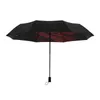 Umbrellas Red leaf Three Fold Manual Umbrella Black Glue Coating Rose Print Flower Pattern Umbrella Sun and Rain Protection Umbrella