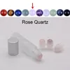 Storage Bottles Set Of 10X 12X 10ML Essential Oils Mat Glass Roll On With Natural Crystal Roller Ball For Perfume White Cap