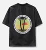 Camisetas de diseñador rhuder originales de alta calidad 2023 Summer Nuevo árbol de coco Sunset estampado Vintage antiguo antiguo masculino para hombres con manga corta con 1: 1 logotipo
