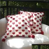Cuscino/cuscino decorativo rosso Tre-Nsional Love Heart ER Grovidery Modello 45x45 cm Cuschio decorativo per divano Housse de Coussi Dhoeb