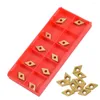 Sacs de rangement 10pcs DCMT070204 YBC251 Blades Gold Carbide Inserts CNC Lathe Cutter pour tour de virage