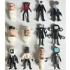 Decoratieve objecten Figurines Ski Toilet Figuur ET Cameraman Figuras Toy TV Man Plastic PVC Doll Cake Topper Decor 230928 Drop Delivery Dhwan