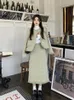 Sukienki robocze 2024 Wiosna jesień Kobiet Kuitowe spódnice żeńskie płaszcze o długim rękawie luźne panie koreańskie dwuczęściowe zestawy r267