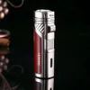 HD CROC Эксклюзивный сигар LIGHER BIG FIRE PINK FOUR FLAME FORCH LIGHTER 2 в 1 сигарная буровая ветропроницаемая зажигалка для сигары