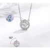 Designer smycken designer hänge sterling silver pulserande hjärthalsband mångsidig och dynamisk kristallhänge cirkulär geometrisk kronben kedja kedja