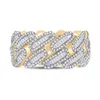 Herren Baguette Diamond Cuban Cross Link Band Ring Londoner Stil Hot Sale Pure 10k Gold Natural Ewigkeit