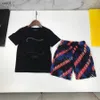 Fashion Baby Tracksuit Summer Summer Céparent Kids Designer Taille 100-150 cm Colorful Letter Impring T-shirt and Logo Match Shorts 24aPril
