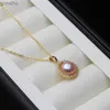 Pendanthalsband 925 Silver Pearl Pendant True Black Natural Freshwater Pearl Necklace Anniversary Girl Giftwx