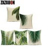 Cuscinetto cuscinetto cuscinetto cotone cuscini decorativi cuscini monstera foglia di palma foglia verde tropicale copertura cuscino per divano liv5551251
