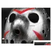Party Masks Wholesale Masquerade Jason Voorhees Masque vendredi 13e horreur Horreur Hockey effrayant Halloween Costume Cosplay Pl Homefavo Dhdsr