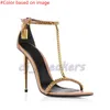 OG Original Tomlies Fordlies Woman Party Elegant and Brand Stiletto Women Shoes Lock Padlock Key Pointy Metal Naked Heel Sandals Chaussures Robe Wedding Eur 35-42