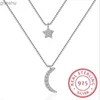 Colliers de pendentif coréen 925 Collier de lune en argent sterling et collier de chaîne en argent pendentif