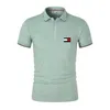 2024 Modna koszula polo męska Szybko stały kolor Slim Fit Mens Polos Summer Fashion Ubranie Top 240428