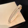 Van Cl ap classic V Gold Bead Edge Diamond Bracelet for Women Plated with 18K True Light Luxury Full Sky Star Rose White