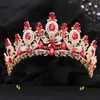 Tiaras luksus 10 kolorowy różowy kryształowy tiara korona dla kobiet przyjęcie ślubne