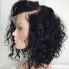 Spitzenfront menschliches Haar Perücken 13x4 kurze lockig