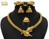 Juegos de joyería Aniid Nigeria Collar de joyería para mujeres 24k Anillo de oído original Pohnpei Africano Dubai Gold Color Luxury78597024608