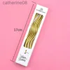 Ljus Happy Birthday Cake Topper Decorations Ornament Retro Curve Candle Festival Party Baking Dessert Thread Gold Candle Supplies D240429