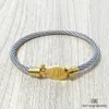 pulseira de moda aço inoxidável corda de arame magnético Buckle Horseshoe Bangle em forma de U Micro Bracelets Incluste em forma de U Acessórios com bolsas de joalheria por atacado