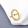 Anneaux de mariage mode Ring d'ouverture irrégulière Personnalité féminine Simple Concave Geométrique Hollow Out Food Ring Jewelry