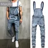 MAXULLA DERNIM BOMICYS MĘŻCZYZNA ROMPERS ROMPERS MĘŻCZYZNA SPENTER JEANS Stylowe szelki śliniaki BIBS Spodnie Mężczyzny Street Wear MLA034 240410