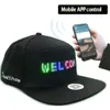 Unisex Baseball Cap USB wiederaufladbare Bluetooth -App programmierbare LED -Scrolling -Nachrichtenanzeige Hip Hop Street Hut 240410