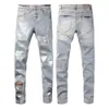 Merk Amiirii Purple Jeans Mens Fashion Jean 2024 American Demin High Street Silver Lacquer Distressed Z7BV
