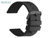 Силиконовая часовая полоса Wocci Smart Strap Black Rubber Rands Заполнение 18 мм 20 мм 22 мм 24 мм с черным Buckle9549765