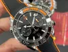 OM Men's Watch Diámetro 45.5 V2 Edición 9900 Movimiento Doble Código de sincronización Anti-refrescante Sapphire Crystal Glass Strap