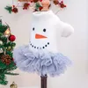 Appareils pour chiens Snowman Christmas Cat Robe Designer Pet Shirt Coat Veste avec jupe Tutu Costumes Costumes de vêtements d'hiver automne