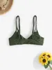 Kvinnors badkläder Zaful Two Tone Color Blocko-Ring Honeycomb Textured Bikini Mix Match Swimsuit Separates Beach Top and Bottom