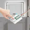 Imposta il sensore di touch a pulsante singolo con interruttore touch a LED per la temperatura dell'orologio per specchio da bagno vanità