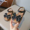Top Options Baby Girls Kids Flexible Sandals with Butterflyknot Personalised Princess Summer Wedding Party Shoes 240418