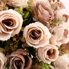 Fleurs séchées rétro fleurs artificielles café en soie blanc rose de Noël mariage chambre maison jardin d'automne fausse décoration bricolage photo plantes