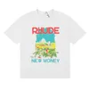 Rhude t-shirt ontwerper T-shirts luxe mode heren t-shirts kokosboom raam puur katoen casual losse korte mouwen t-shirt voor mannen en vrouwen geprint