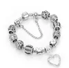 WholeBeads Bracelet 925 Silver Pandor Bracelets loveheart Pendant Bangle Charm forleaf clover bead as Gift diy women Jewelry1035521