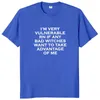 T-shirts masculins Je suis très fragile maintenant T-shirt Expression drôle Y2k Summer à manches courtes 100% coton pur Unisexe T-shirt Soft Eu sizel2403