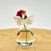 Vaser transparent glas vas hög hydroponics blommor torra växter kruka