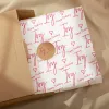 Ljus 100st Custom Stamp Blank Tissue Craft Paper Material Kit Personlig logotyp Flower Boutique Tyg Vin Ljus Cupcake Packing Wrap