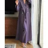 Garnitury męskie Wysokiej jakości fioletowe długie kobiety dwukrotnie piersi luksusowy luksus Dubai muzułmańskie stroje 3 -częściowe spodni kamizelki kurtki kamizelki